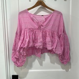 Free People Beaumont Mews Cropped Blouse